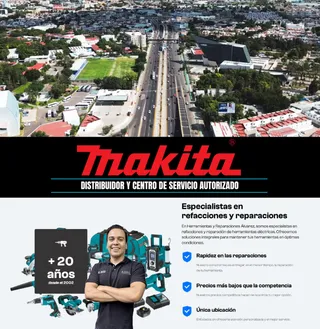 Portada del sitio web de Herramientas Álvarez, distribuidor y centro de servicio autorizado Makita